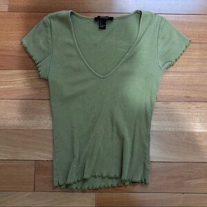 Olive Green Forever 21 V Neck